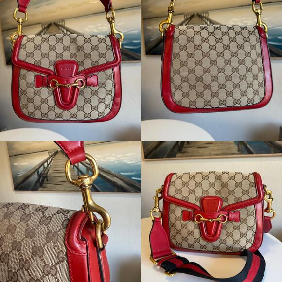 💎✨BEAUTIFUL✨💎Authentic GUCCI  Lady Web Canvas  Crossbody Bag - Picture 4 of 9